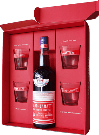 Amaro Camatti Gift Pack (1L Camatti plus 4 Amaro glasses)