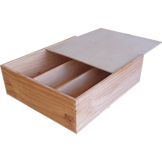 Wooden Gift Box Triple Bottle